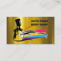 Autobody Paint Shop Logo | Gold Metallic