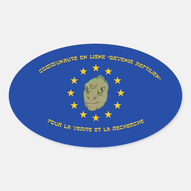 Autocollant Devenir Reptilien forme "ballon" Oval Sticker (Front)