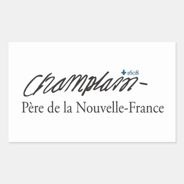Autocollant x20 Champlain père Nouvelle-France Rectangular Sticker (Front)