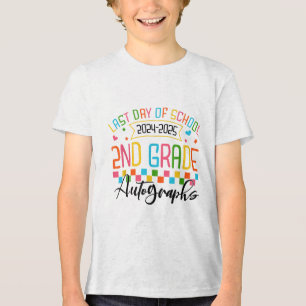 Autograph 2nd Grade Graduation Party 2025 Last Day Tri-Blend Shirt