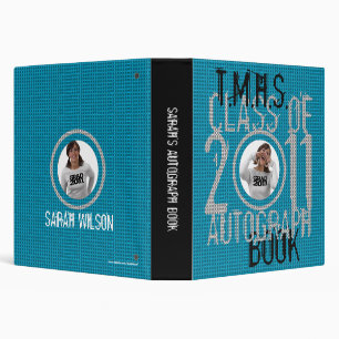 Autograph Graduation Book Binder Blue