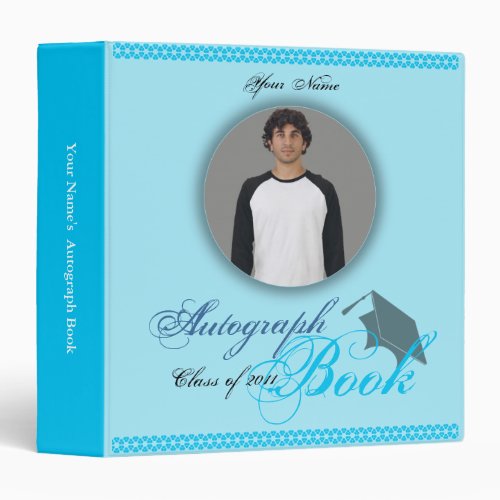 Autograph Graduation Book Binder Boy Blue