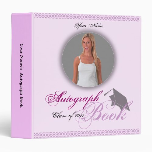 Autograph Graduation Book Binder Girl Pink