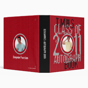 Autograph Graduation Book Binder Red