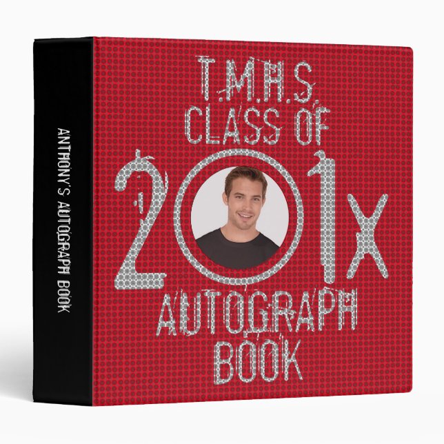 Autograph Graduation Book Binder Red 2 (Front/Spine)