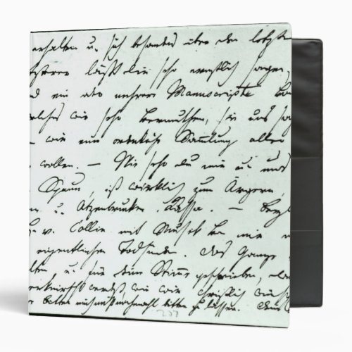 Autograph letter from Franz Schubert 3 Ring Binder