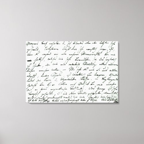 Autograph letter from Franz Schubert Canvas Print