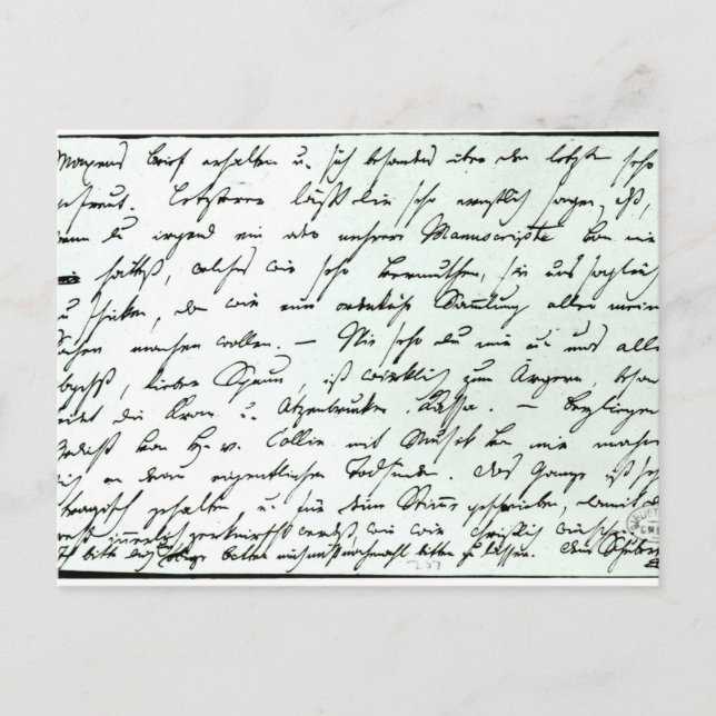 Autograph letter from Franz Schubert Postcard (Front)