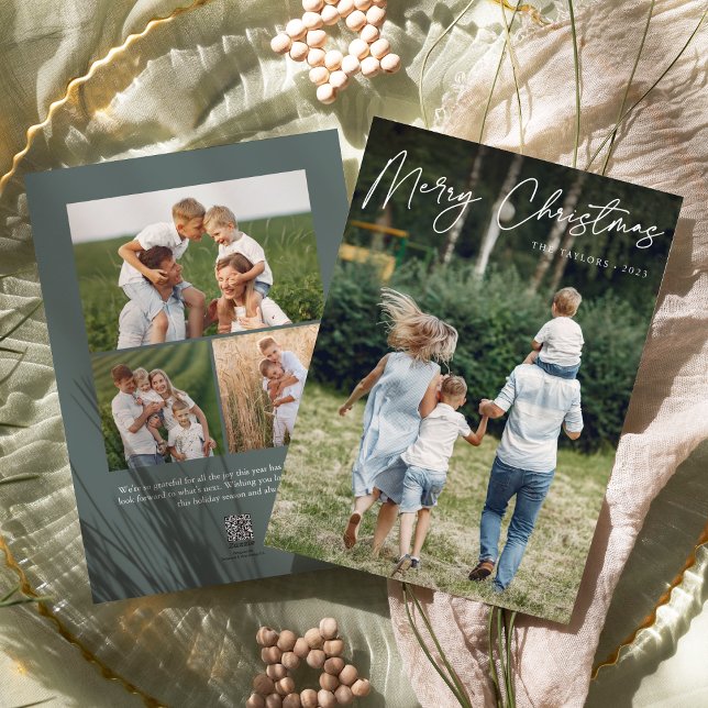 Autograph | Merry Christmas Vertical Photo Holiday Card (Creator Uploaded)