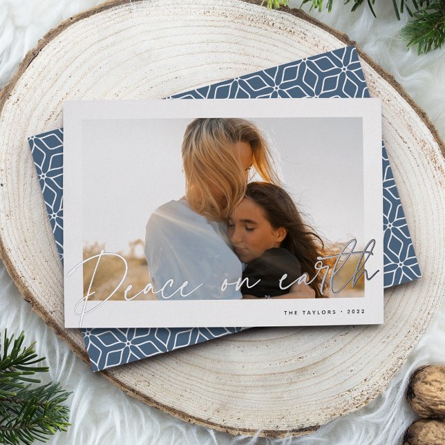 Autograph | Peace on Earth Photo Foil Holiday Card (Creator Uploaded)