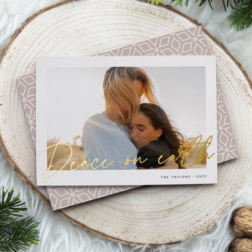 Autograph  Peace on Earth Photo Foil Holiday Card