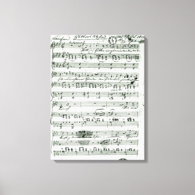 Autograph score for the lied 'Hektors Abschied' Canvas Print (Front)