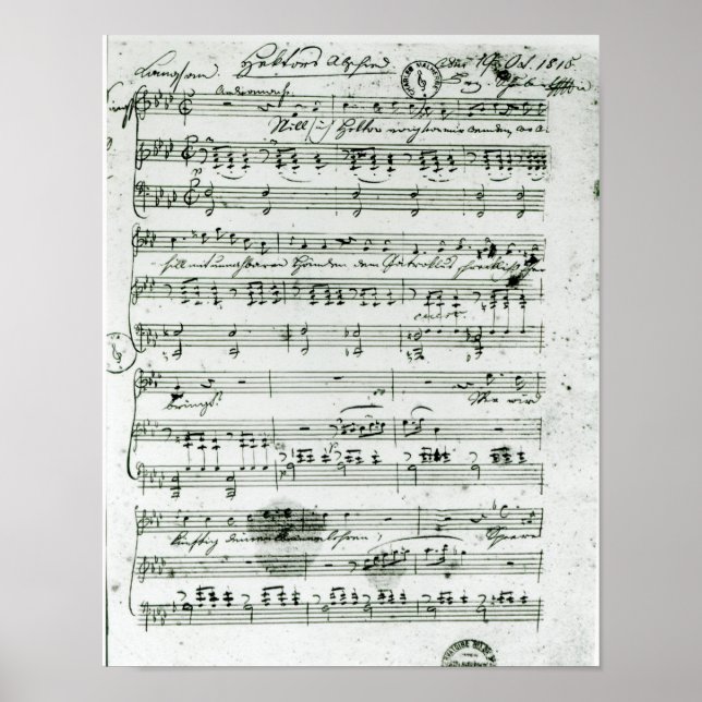 Autograph score for the lied 'Hektors Abschied' Poster (Front)