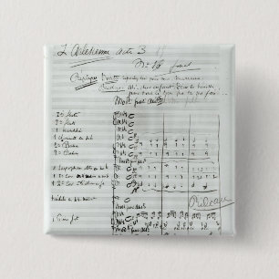 Autograph Score of Act III Pinback Button