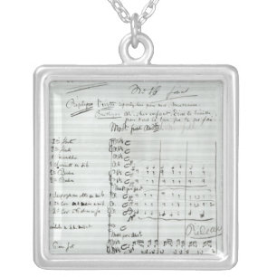 Autograph Score of Act III Silver Plated Necklace