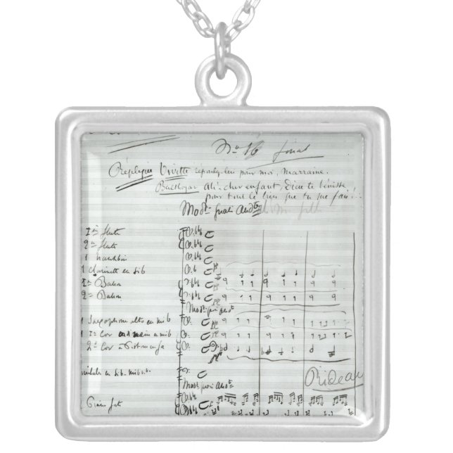 Autograph Score of Act III Silver Plated Necklace (Front)