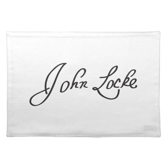 Autograph Signature of John Locke Cloth Placemat (Front)