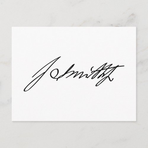 Autograph Signature of Mormon Prophet Joseph Smith Postcard