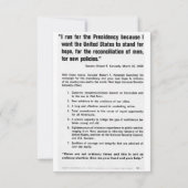 Autographed 1968 Robert Kennedy Campaign Card (Back)