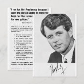 Autographed 1968 Robert Kennedy Campaign Card (Front/Back)