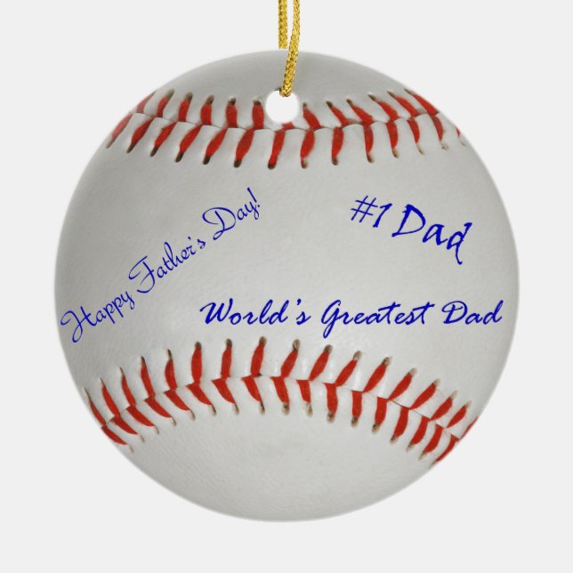 Autographed Baseball Ceramic Ornament (Front)