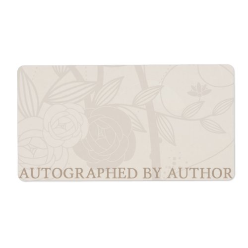 Autographed by Author Bookplate Cream Flower