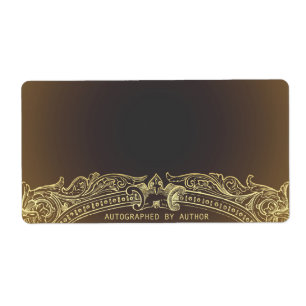 Autographed by Author Gold on Brown Label