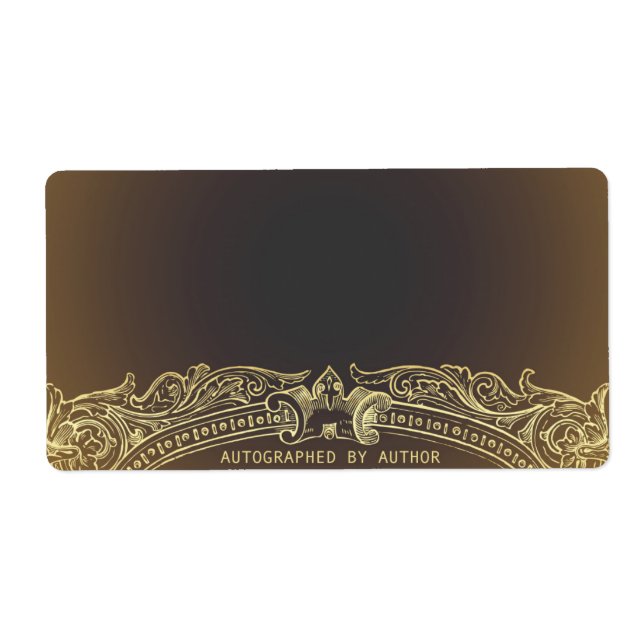 Autographed by Author Gold on Brown Label (Front)