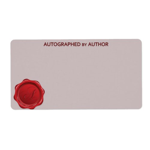 Autographed by Author Wax Seal A Label