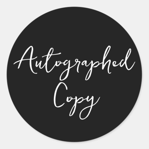 Autographed Copy Black Script Sticker