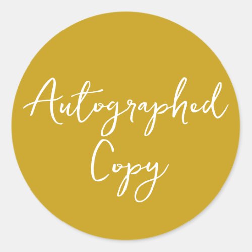Autographed Copy Gold Script Sticker