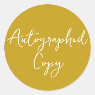 Autographed Copy Gold Script Sticker