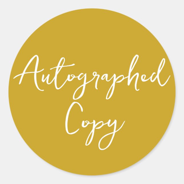 Autographed Copy Gold Script Sticker (Front)