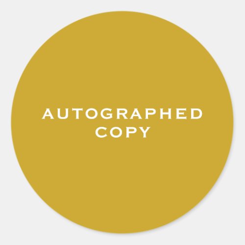 Autographed Copy Gold Sticker
