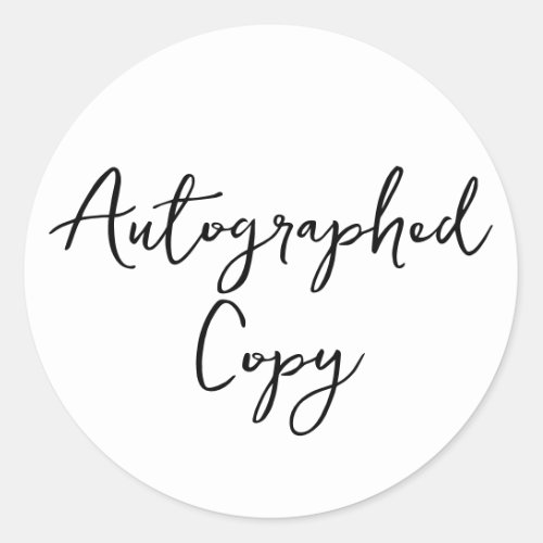 Autographed Copy Minimalist Script Sticker