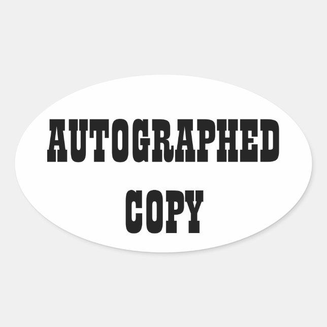 Autographed Copy - Oval Stickers (#9) (Front)