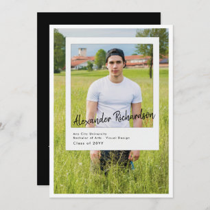 Autographed Snapshot 5 Photo Graduation Party Invitation