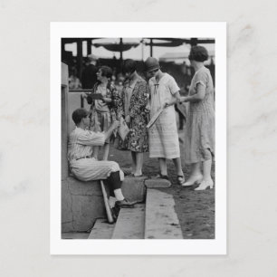 Autographing Scorecards Postcard