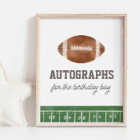 Autographs Football Birthday Party Sign
