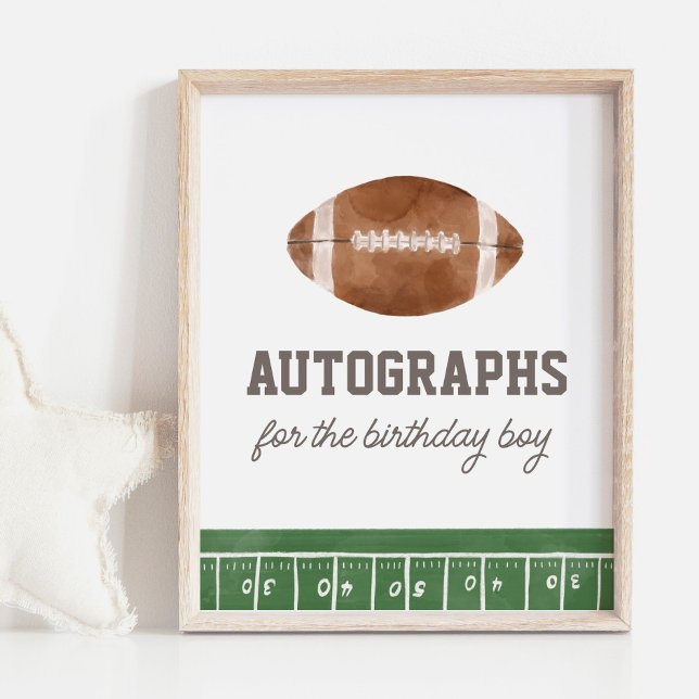 Autographs Football Birthday Party Sign (Creator Uploaded)