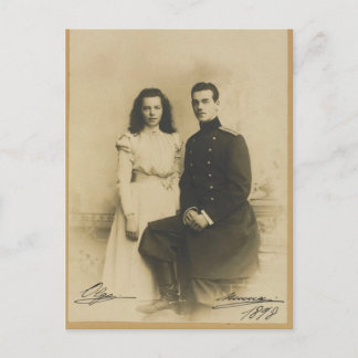 AUTOGRAPHS Michael & Olga Romanov - Russia Postcard