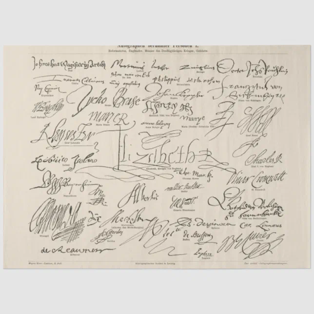Autographs of Famous People Handwritten Script Tissue Paper | Zazzle