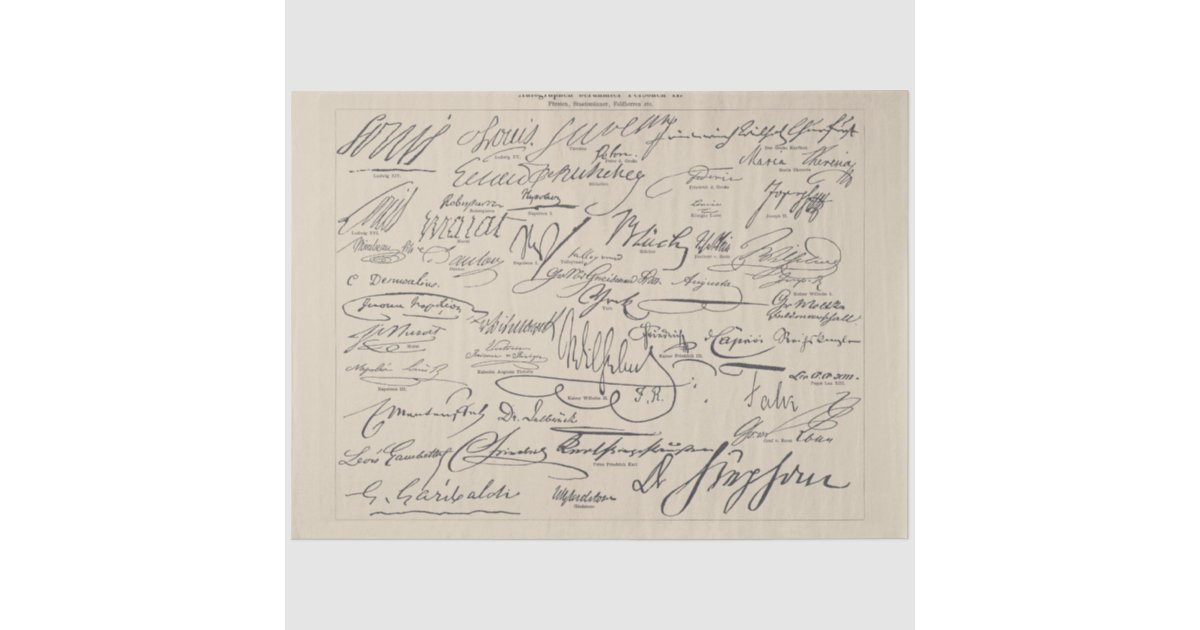 Autograps Autographs of Famous People II Script Tissue Paper | Zazzle