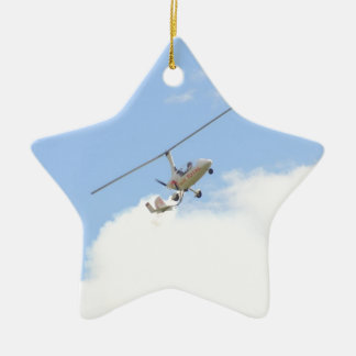Autogyro In Flight Ceramic Ornament