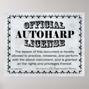Autoharp License Poster