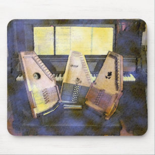 Autoharps Piano and Guitar Mouse Pad