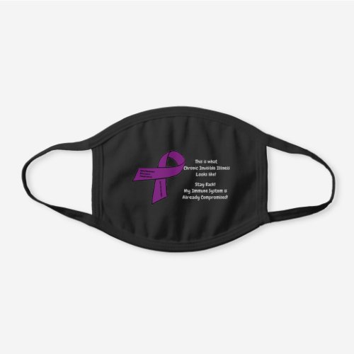 AutoImmune Diseases and Fibromyalgia Black Cotton Face Mask