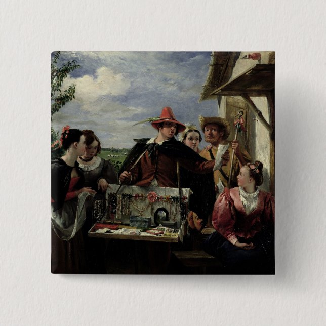 Autolycus, scene from 'A Winter's Tale', 1836 (oil Pinback Button (Front)