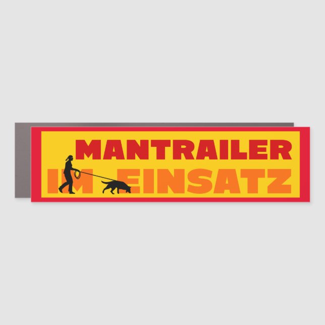 Automagnet Mantrailer in action Car Magnet (Front)