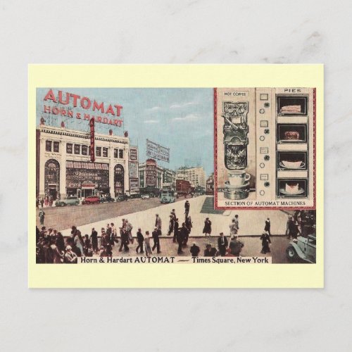 Automat Cafeteria New York City Vintage Postcard